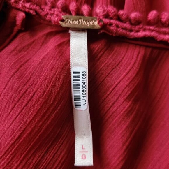 Free People Sunshine Of Love Red Mini Dress size L - Picture 8 of 8